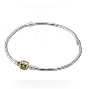 Pandora Sterling Silver Bracelet with 14K Gold Clasp